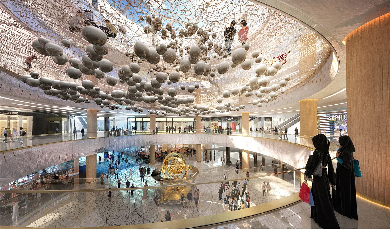 Interior of Dubai Mall luxury shopping center