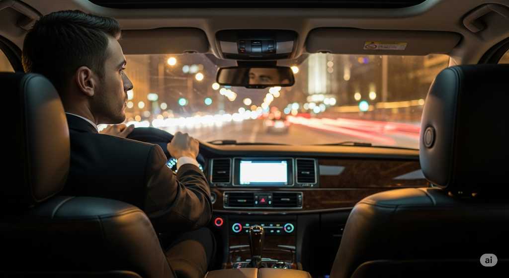 Secure and private interior of a luxury VIP vehicle